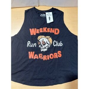 Sarah Marie Design Studio Weekend Run Club Warriors Skull Muscle Tank Top XL Blk